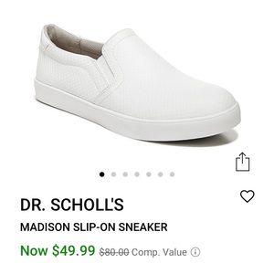 New Dr Scholl’s Madison White/offwhite Snakeskin Slip on sneakers 7.5 Women’s